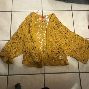 NWT mustard crochet jacket